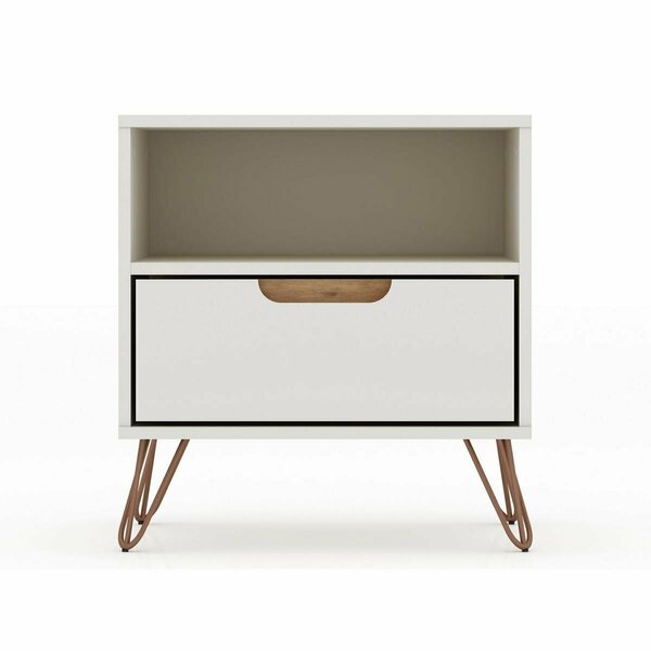 Designed To Furnish Rockefeller 1.0 Mid-Century- Modern Nightstand with 1-Drawer in, 21.65 x 20.08 x 17.62 in. DE3059114